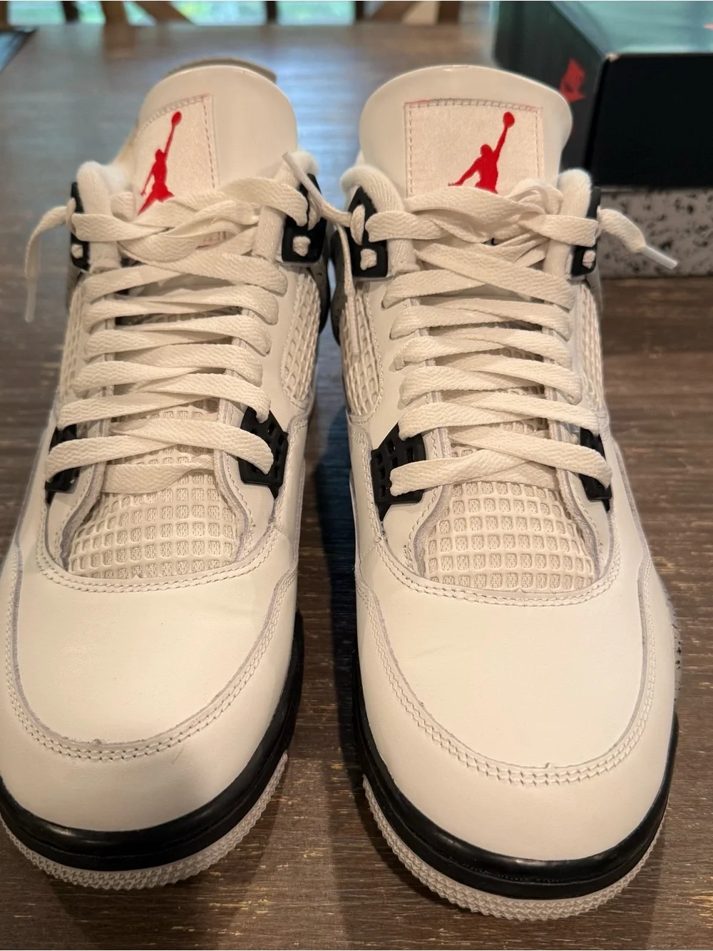 Jordan Men’s White and Gray Athletic Shoes with Red Jumpman